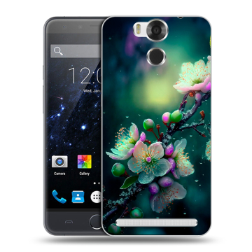 Пластиковый чехол на Ulefone Power с принтом Цветы и мрамор Пластиковый чехол на Ulefone Power с принтом Цветы и мрамор
