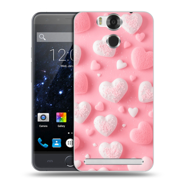 Пластиковый чехол на Ulefone Power с принтом Сердечки