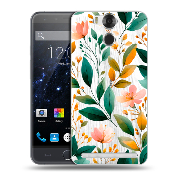 Пластиковый чехол на Ulefone Power с принтом Цветы паттерн Пластиковый чехол на Ulefone Power с принтом Цветы паттерн