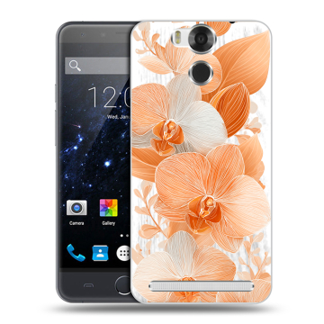 Пластиковый чехол на Ulefone Power с принтом Бежевые цветы Пластиковый чехол на Ulefone Power с принтом Бежевые цветы