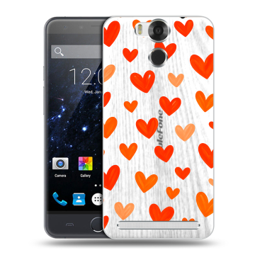 Пластиковый чехол на Ulefone Power с принтом Сердечки Пластиковый чехол на Ulefone Power с принтом Сердечки