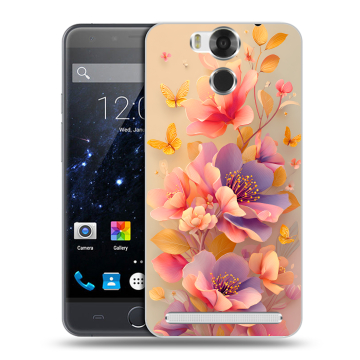 Пластиковый чехол на Ulefone Power с принтом Цветы и бабочки Пластиковый чехол на Ulefone Power с принтом Цветы и бабочки