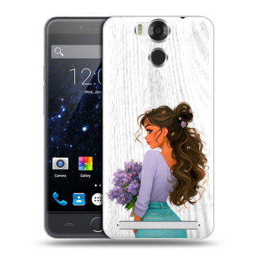 Пластиковый чехол на Ulefone Power с принтом девушка цветы Пластиковый чехол на Ulefone Power с принтом девушка цветы