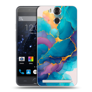 Пластиковый чехол на Ulefone Power с принтом Мрамор блестки Пластиковый чехол на Ulefone Power с принтом Мрамор блестки