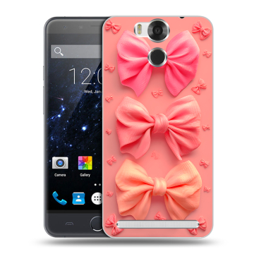 Пластиковый чехол на Ulefone Power с принтом Розовые бантики