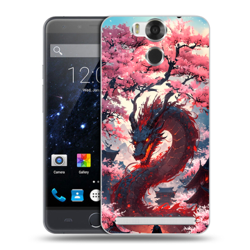 Пластиковый чехол на Ulefone Power с принтом Дракон Японский