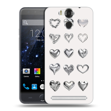 Пластиковый чехол на Ulefone Power с принтом Y2K сердечки