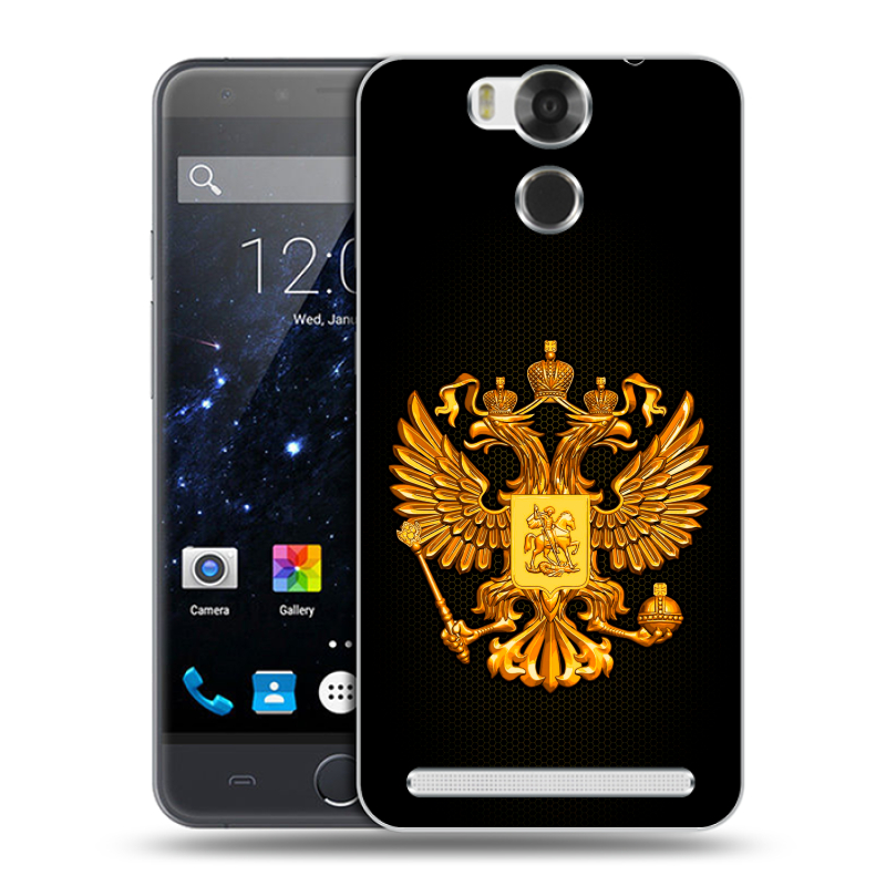Пластиковый чехол на Ulefone Power с принтом Герб России желтый Пластиковый чехол на Ulefone Power с принтом Герб России желтый