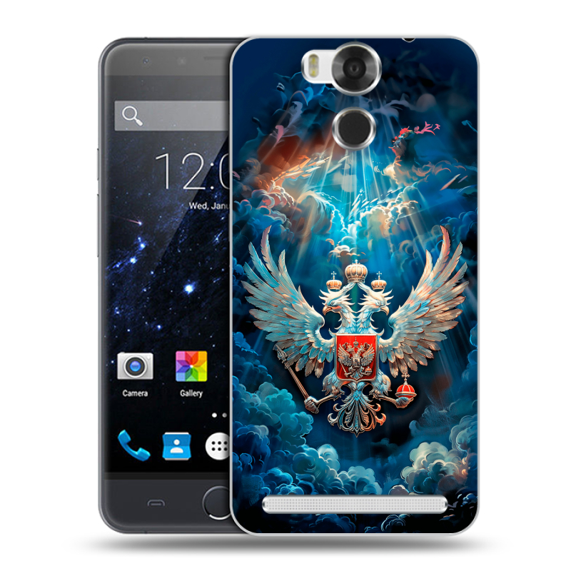 Пластиковый чехол на Ulefone Power с принтом Герб флаг России Пластиковый чехол на Ulefone Power с принтом Герб флаг России