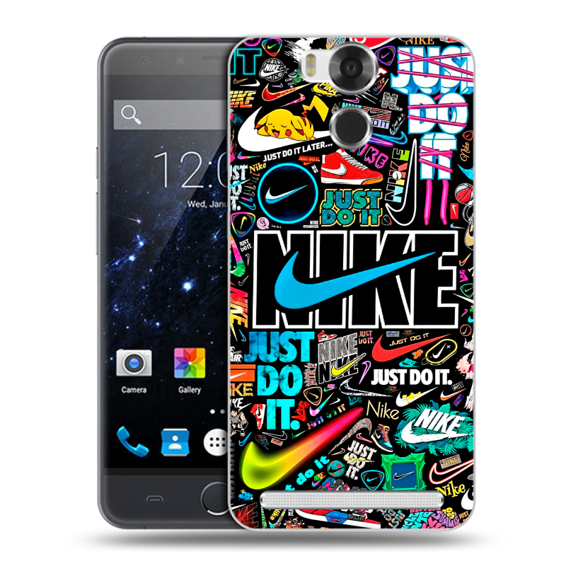 Пластиковый чехол на Ulefone Power с принтом найк nike черный Пластиковый чехол на Ulefone Power с принтом найк nike черный