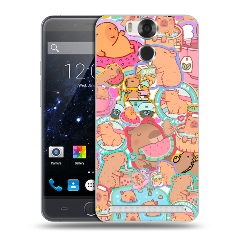 Пластиковый чехол на Ulefone Power с принтом капибары Пластиковый чехол на Ulefone Power с принтом капибары