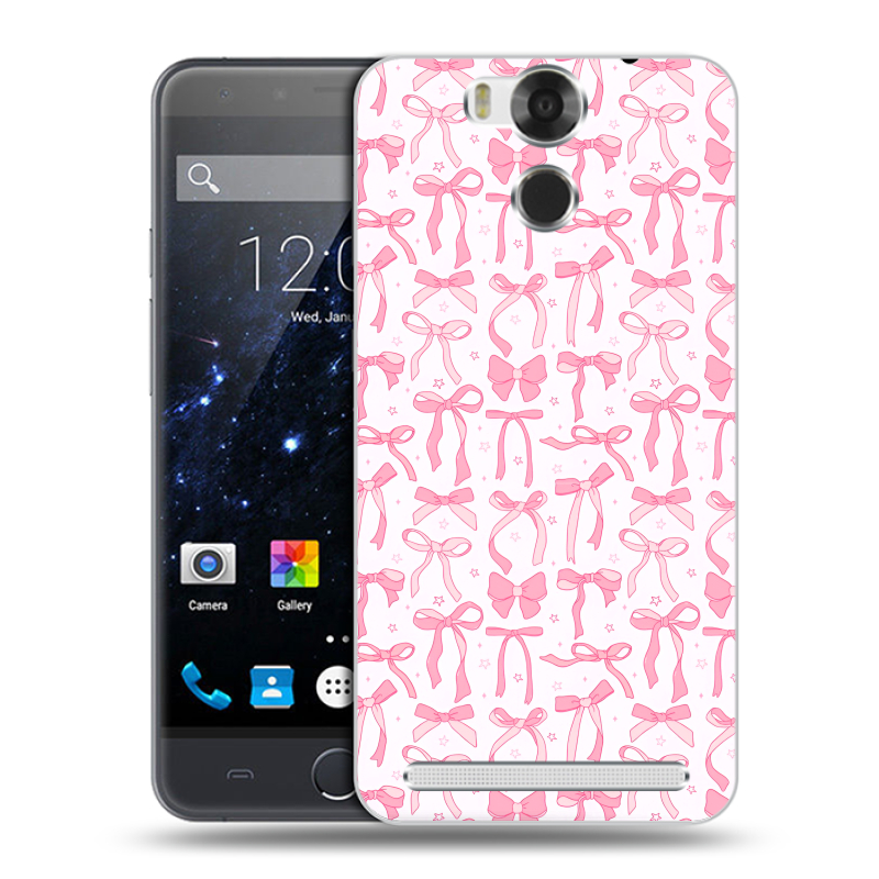 Пластиковый чехол на Ulefone Power с принтом Розовые бантики Пластиковый чехол на Ulefone Power с принтом Розовые бантики