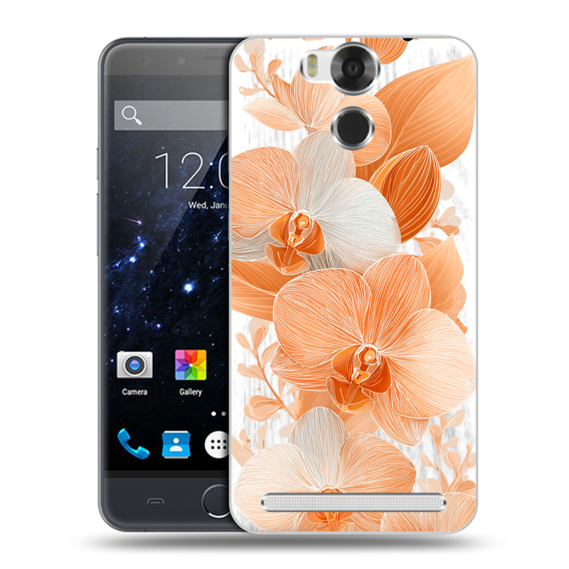 Пластиковый чехол на Ulefone Power с принтом Бежевые цветы Пластиковый чехол на Ulefone Power с принтом Бежевые цветы