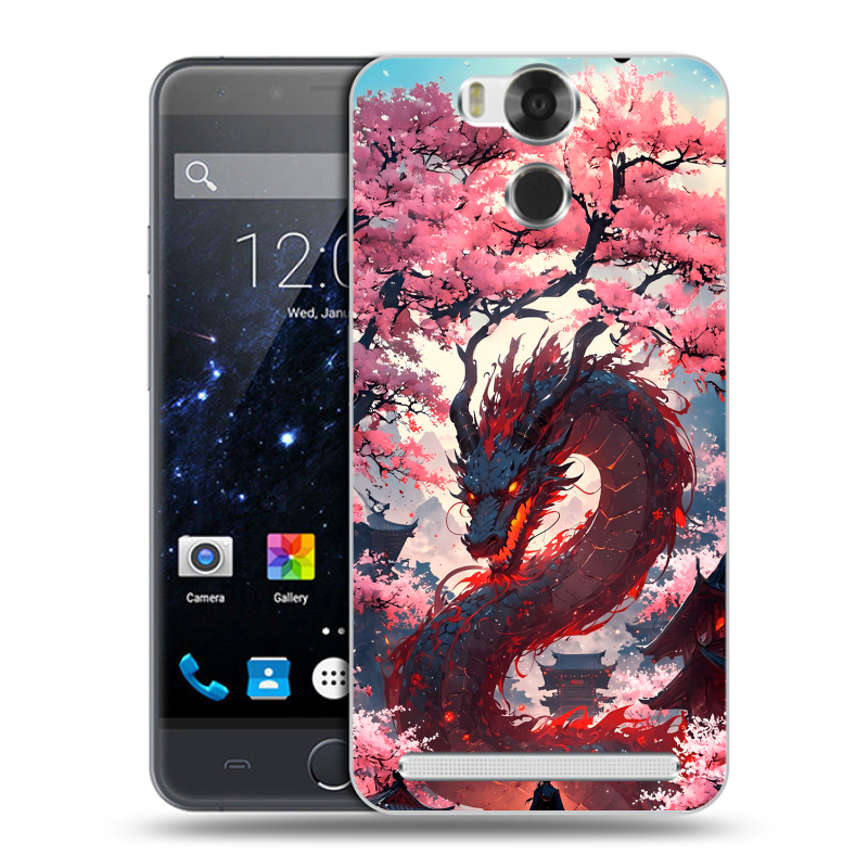 Пластиковый чехол на Ulefone Power с принтом Дракон Японский Пластиковый чехол на Ulefone Power с принтом Дракон Японский