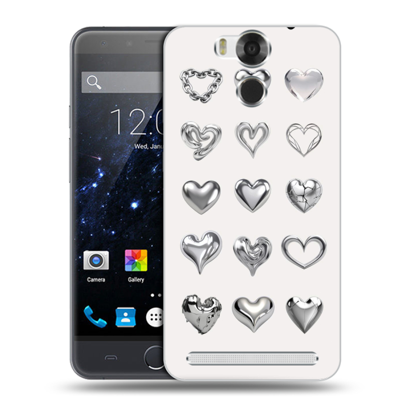 Пластиковый чехол на Ulefone Power с принтом Y2K сердечки Пластиковый чехол на Ulefone Power с принтом Y2K сердечки