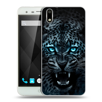 Пластиковый чехол на Ulefone Paris с принтом Темный леопард