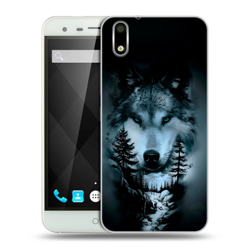 Пластиковый чехол на Ulefone Paris с принтом Лесной волк