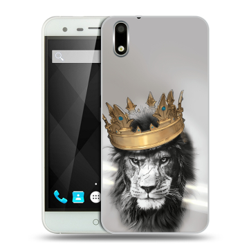 Пластиковый чехол на Ulefone Paris с принтом Лев с короной