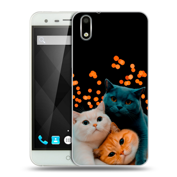 Пластиковый чехол на Ulefone Paris с принтом Кошки