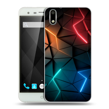 Пластиковый чехол на Ulefone Paris с принтом Абстракция неон