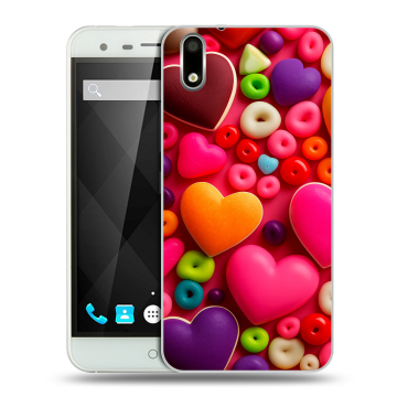 Пластиковый чехол на Ulefone Paris с принтом Сердечки