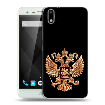 Пластиковый чехол на Ulefone Paris с принтом Герб России золотой Пластиковый чехол на Ulefone Paris с принтом Герб России золотой