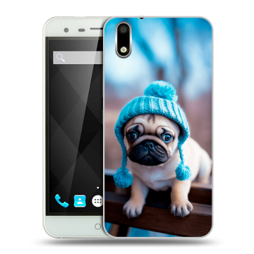 Пластиковый чехол на Ulefone Paris с принтом Мопс в шапке Пластиковый чехол на Ulefone Paris с принтом Мопс в шапке