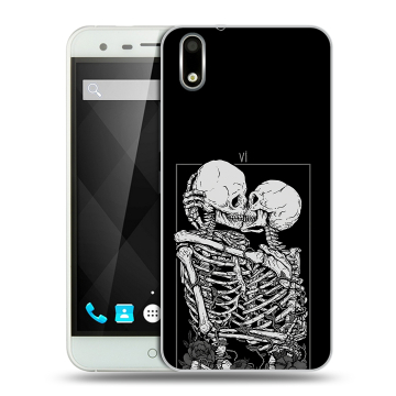 Пластиковый чехол на Ulefone Paris с принтом Поцелуй скелетов Пластиковый чехол на Ulefone Paris с принтом Поцелуй скелетов
