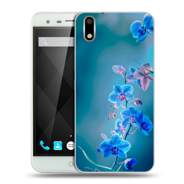 Пластиковый чехол на Ulefone Paris с принтом Голубые цветы Пластиковый чехол на Ulefone Paris с принтом Голубые цветы