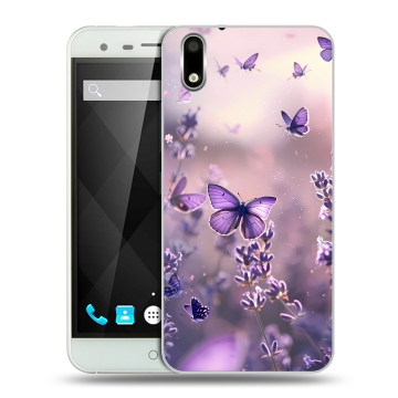 Пластиковый чехол на Ulefone Paris с принтом бабочки и лаванда Пластиковый чехол на Ulefone Paris с принтом бабочки и лаванда