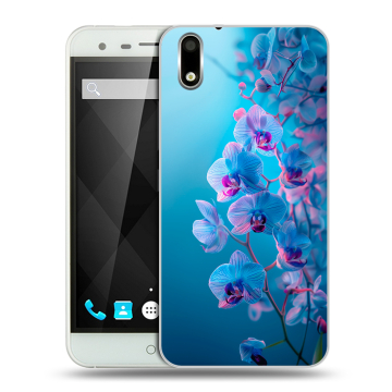Пластиковый чехол на Ulefone Paris с принтом голубые орхидеи Пластиковый чехол на Ulefone Paris с принтом голубые орхидеи
