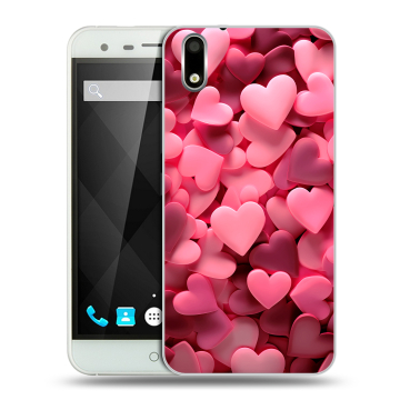 Пластиковый чехол на Ulefone Paris с принтом розовые сердечки Пластиковый чехол на Ulefone Paris с принтом розовые сердечки