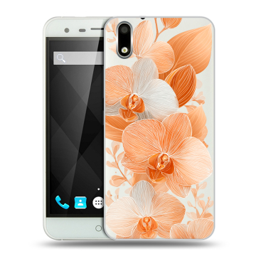 Пластиковый чехол на Ulefone Paris с принтом Бежевые цветы Пластиковый чехол на Ulefone Paris с принтом Бежевые цветы