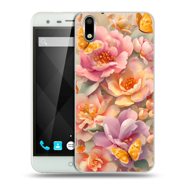 Пластиковый чехол на Ulefone Paris с принтом Цветы и бабочки Пластиковый чехол на Ulefone Paris с принтом Цветы и бабочки