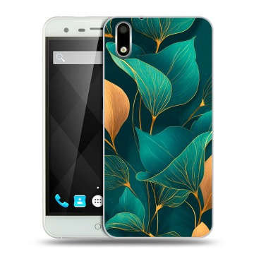 Пластиковый чехол на Ulefone Paris с принтом Листья и золото Пластиковый чехол на Ulefone Paris с принтом Листья и золото