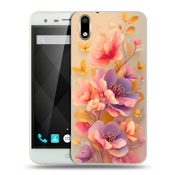 Пластиковый чехол на Ulefone Paris с принтом Цветы и бабочки Пластиковый чехол на Ulefone Paris с принтом Цветы и бабочки