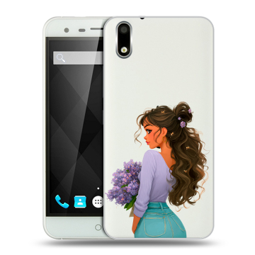 Пластиковый чехол на Ulefone Paris с принтом девушка цветы Пластиковый чехол на Ulefone Paris с принтом девушка цветы