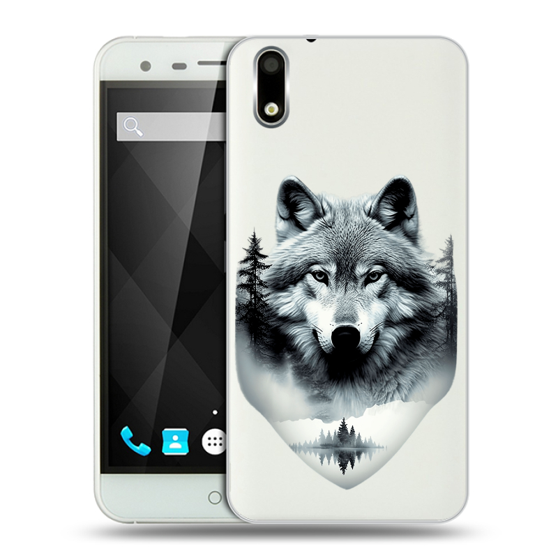 Пластиковый чехол на Ulefone Paris с принтом Волк в лесу Пластиковый чехол на Ulefone Paris с принтом Волк в лесу
