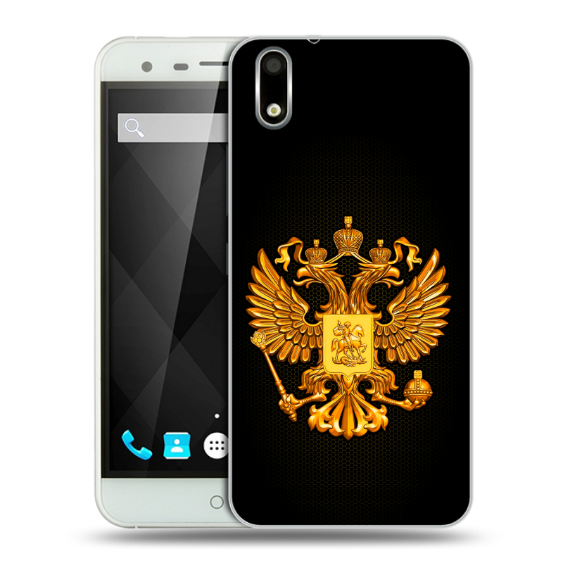 Пластиковый чехол на Ulefone Paris с принтом Герб России желтый Пластиковый чехол на Ulefone Paris с принтом Герб России желтый