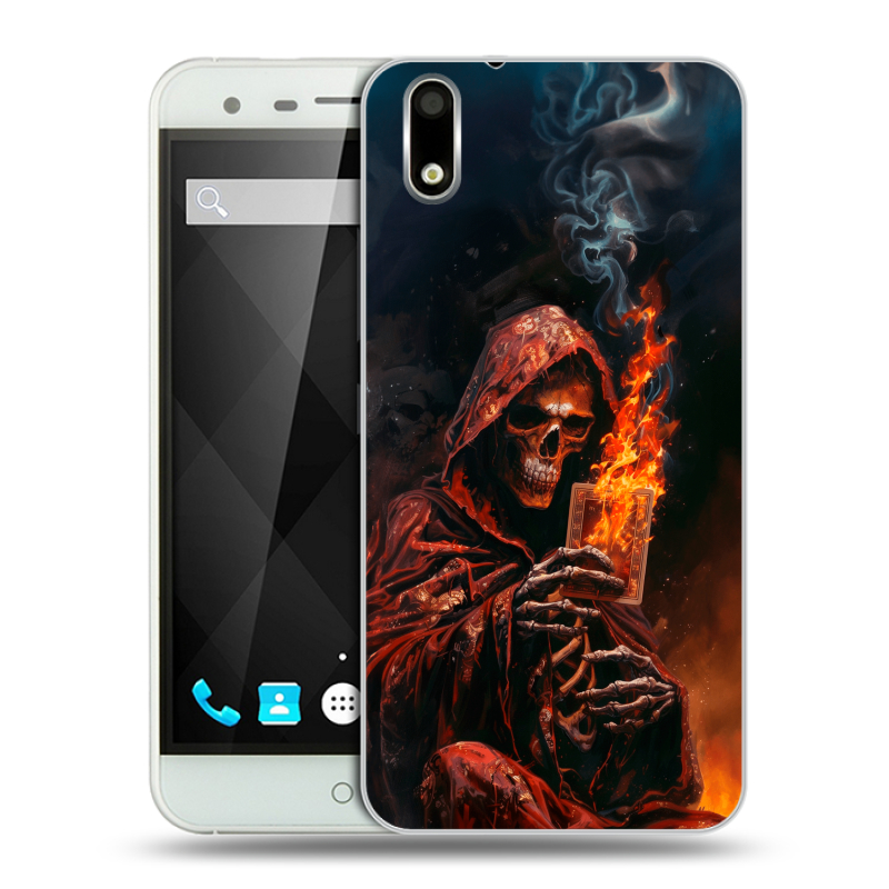 Пластиковый чехол на Ulefone Paris с принтом Скелет и карты Пластиковый чехол на Ulefone Paris с принтом Скелет и карты
