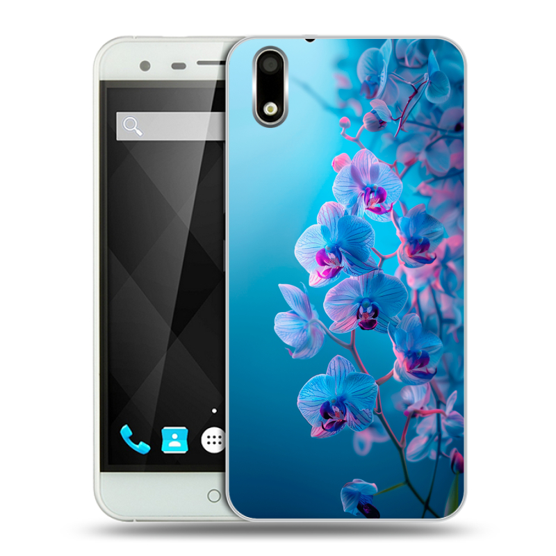 Пластиковый чехол на Ulefone Paris с принтом голубые орхидеи Пластиковый чехол на Ulefone Paris с принтом голубые орхидеи