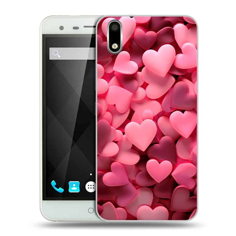 Пластиковый чехол на Ulefone Paris с принтом розовые сердечки Пластиковый чехол на Ulefone Paris с принтом розовые сердечки
