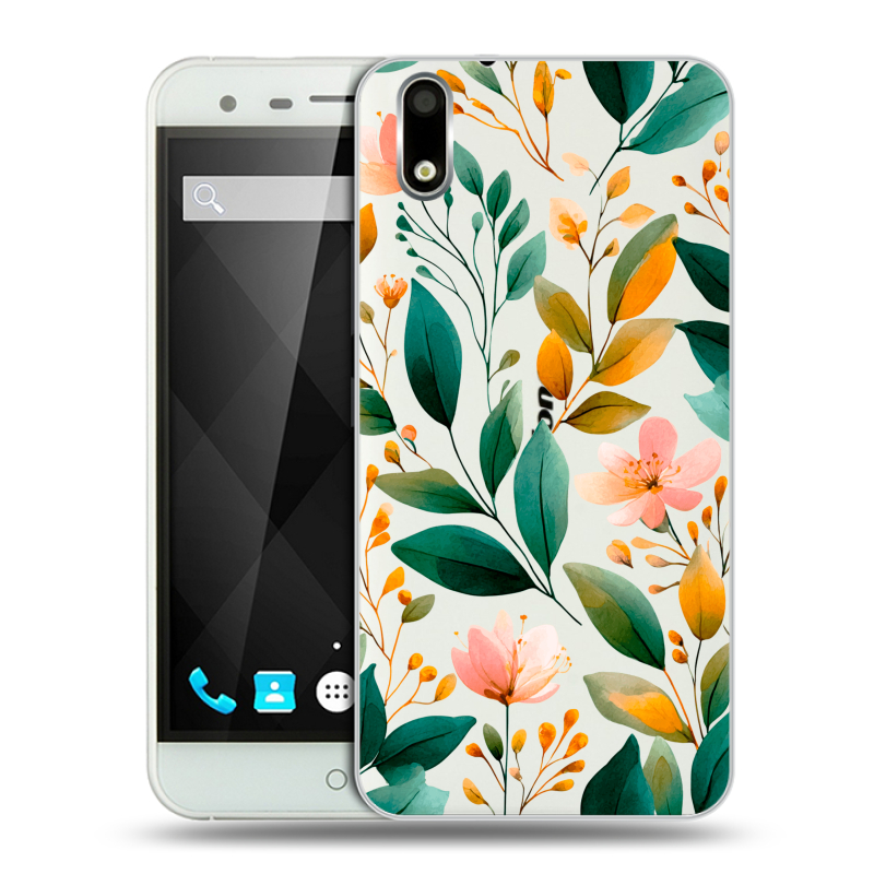 Пластиковый чехол на Ulefone Paris с принтом Цветы паттерн Пластиковый чехол на Ulefone Paris с принтом Цветы паттерн