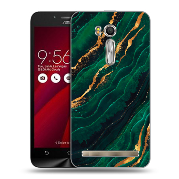Пластиковый чехол на ASUS ZenFone Go 5.5 с принтом Мрамор зеленое золото