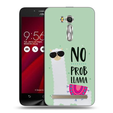 Пластиковый чехол на ASUS ZenFone Go 5.5 с принтом Лама