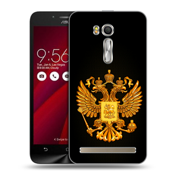 Пластиковый чехол на ASUS Zenfone Go 5.5 с принтом Герб России желтый Пластиковый чехол на ASUS Zenfone Go 5.5 с принтом Герб России желтый