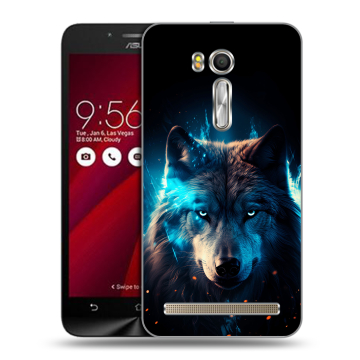 Пластиковый чехол на ASUS Zenfone Go 5.5 с принтом Волк ночной