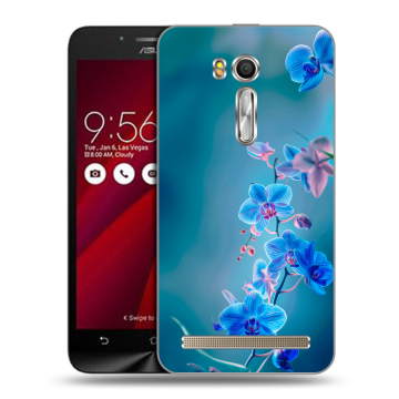 Пластиковый чехол на ASUS Zenfone Go 5.5 с принтом Голубые цветы Пластиковый чехол на ASUS Zenfone Go 5.5 с принтом Голубые цветы