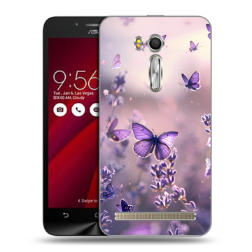 Пластиковый чехол на ASUS Zenfone Go 5.5 с принтом бабочки и лаванда Пластиковый чехол на ASUS Zenfone Go 5.5 с принтом бабочки и лаванда
