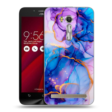 Пластиковый чехол на ASUS Zenfone Go 5.5 с принтом синий мрамор Пластиковый чехол на ASUS Zenfone Go 5.5 с принтом синий мрамор